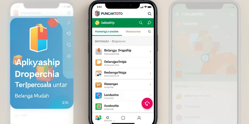 Antarmuka aplikasi PUNCAKTOTO yang intuitif untuk pengguna Dropship.