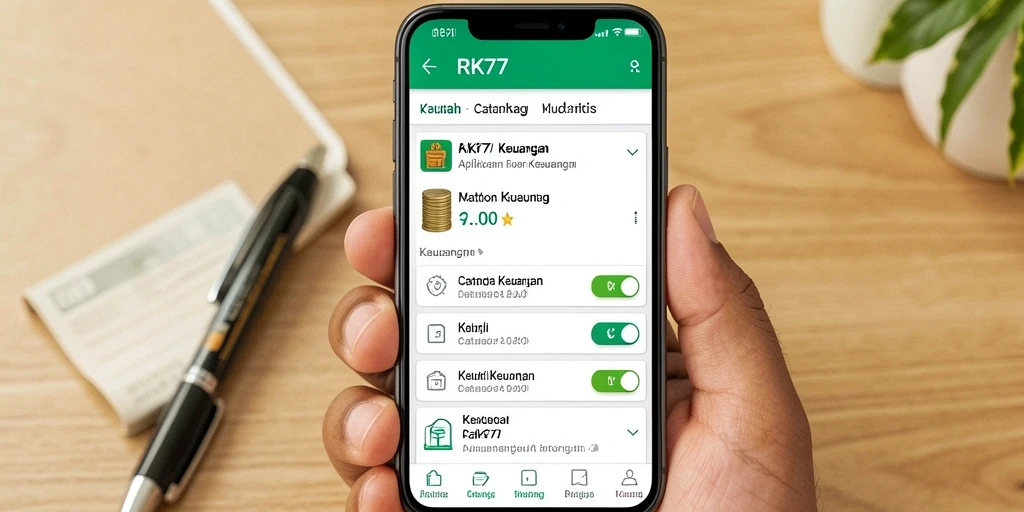 Antarmuka RK77 yang intuitif untuk Catatan Keuangan.