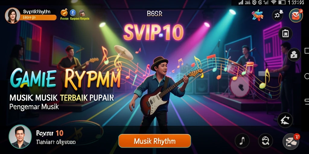 Tampilan antarmuka menarik dengan nuansa musik yang kental.