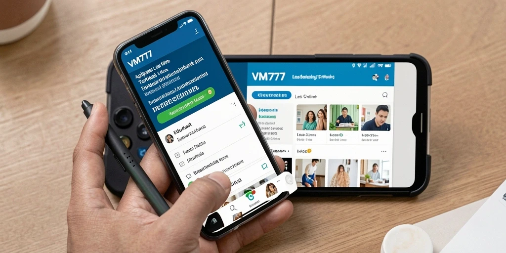 Tampilan antarmuka VM777 yang user-friendly untuk Les Online.