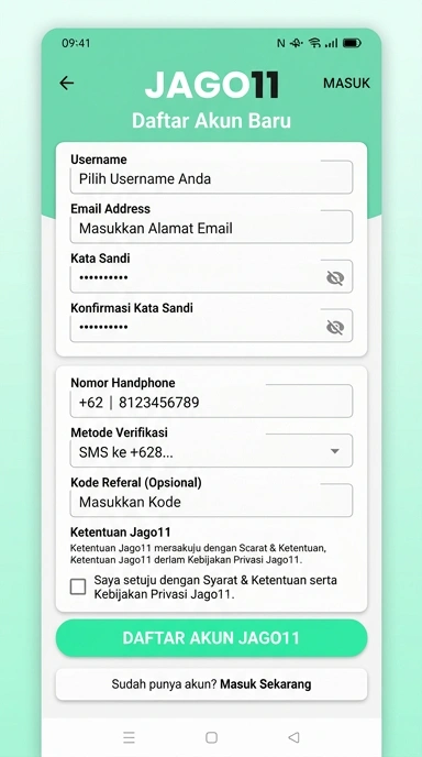 Buat Akun Baru jago11 dengan Mudah dan Cepat